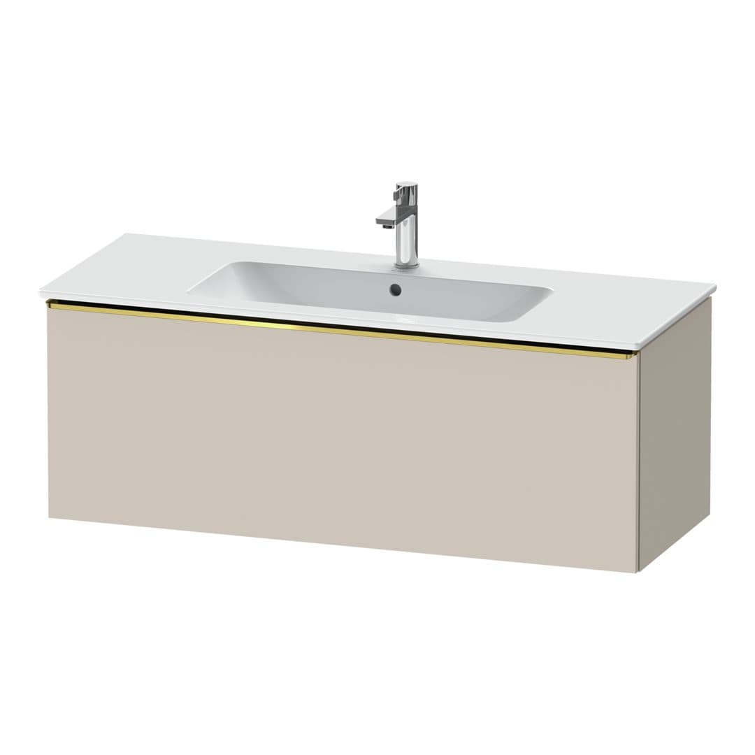 Duravit D-Neo – Έπιπλο Νιπτήρα – 1210 mm, 1 συρτάρι, νιπτήρας κέντρο, Gold Polished – Taupe Matt, Decor (DE4264034910000)