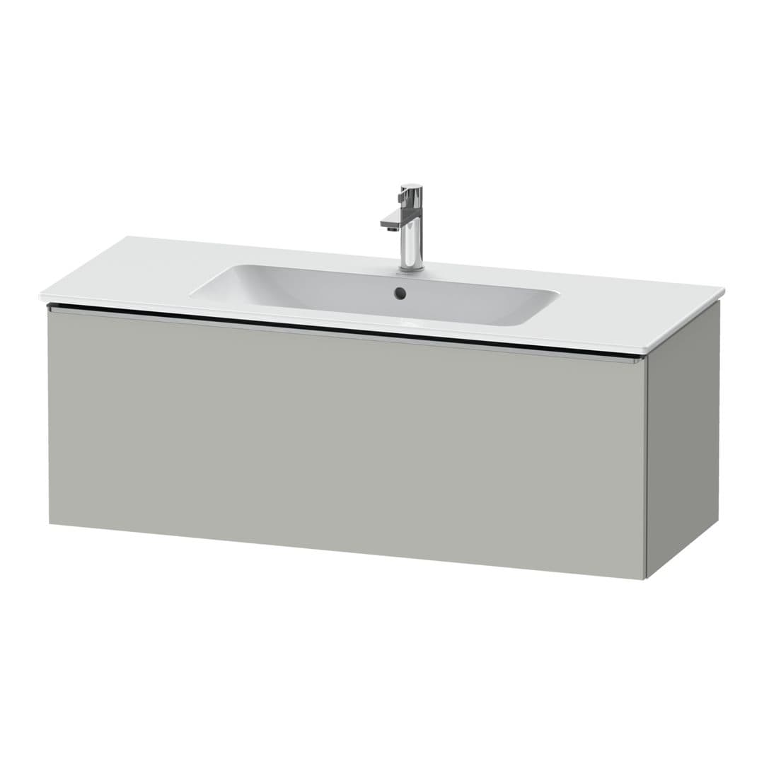 Duravit D-Neo – Έπιπλο Νιπτήρα – 1210 mm, 1 συρτάρι, νιπτήρας κέντρο, Stainless steel Brushed – Concrete grey Matt, Decor (DE4264070070000)