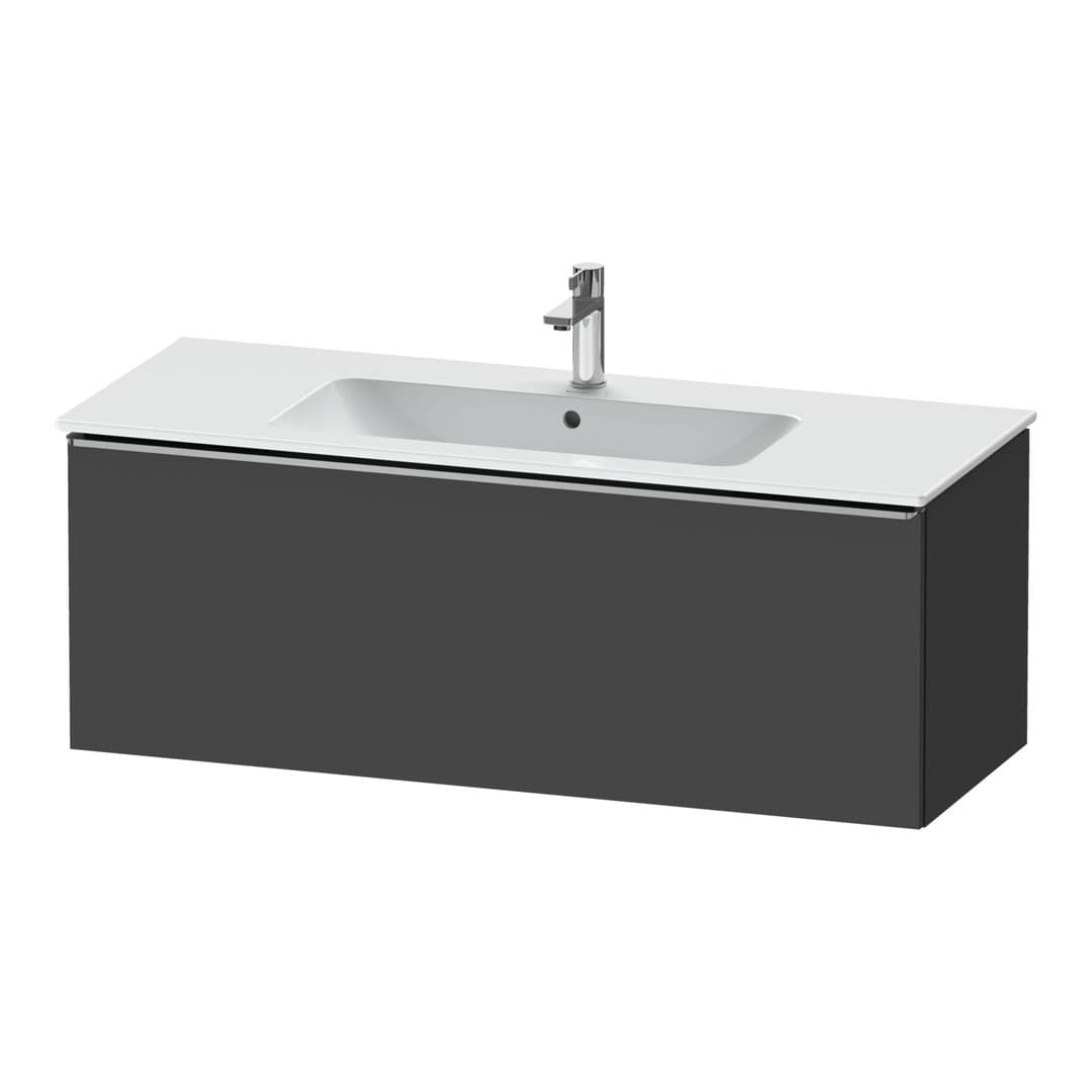 Duravit D-Neo – Έπιπλο Νιπτήρα – 1210 mm, 1 συρτάρι, νιπτήρας κέντρο, Stainless steel Brushed – Graphite Matt, Decor (DE4264070490000)