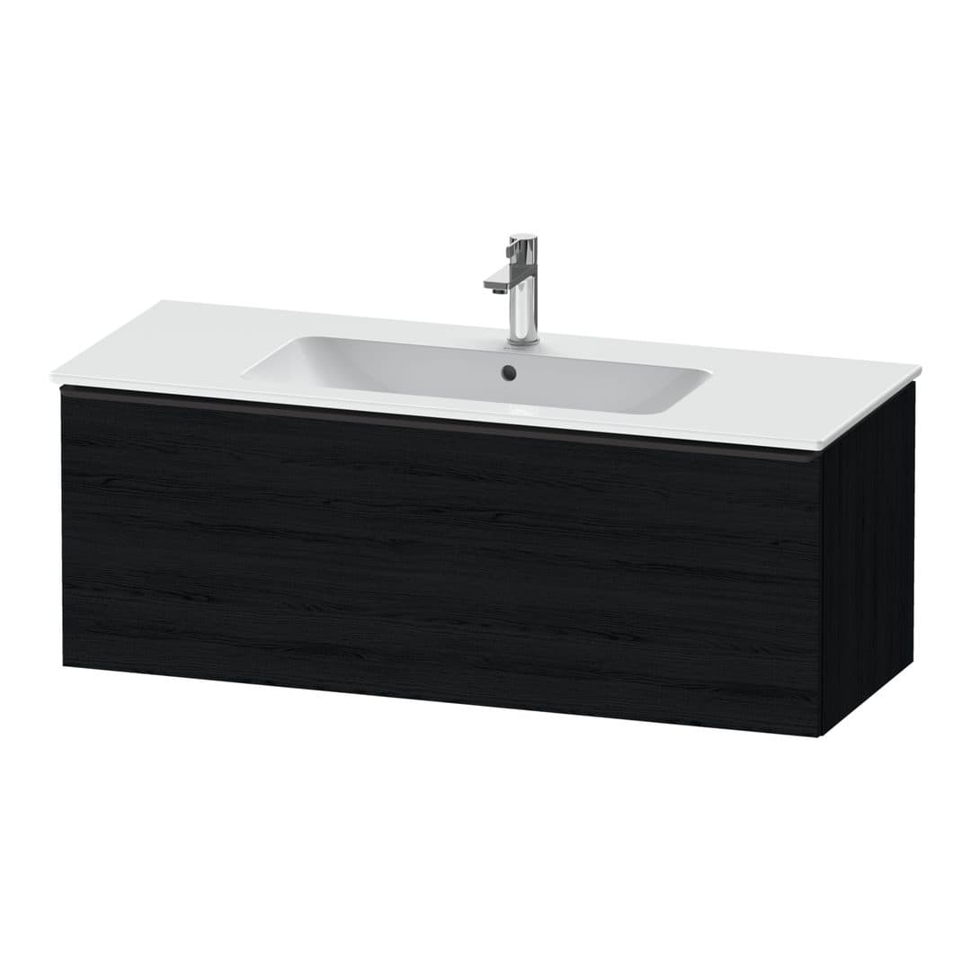Duravit D-Neo – Έπιπλο Νιπτήρα – 1210 mm, 1 συρτάρι, νιπτήρας κέντρο, Diamond black Matt – Black oak Matt, Decor (DE42640BD160000)