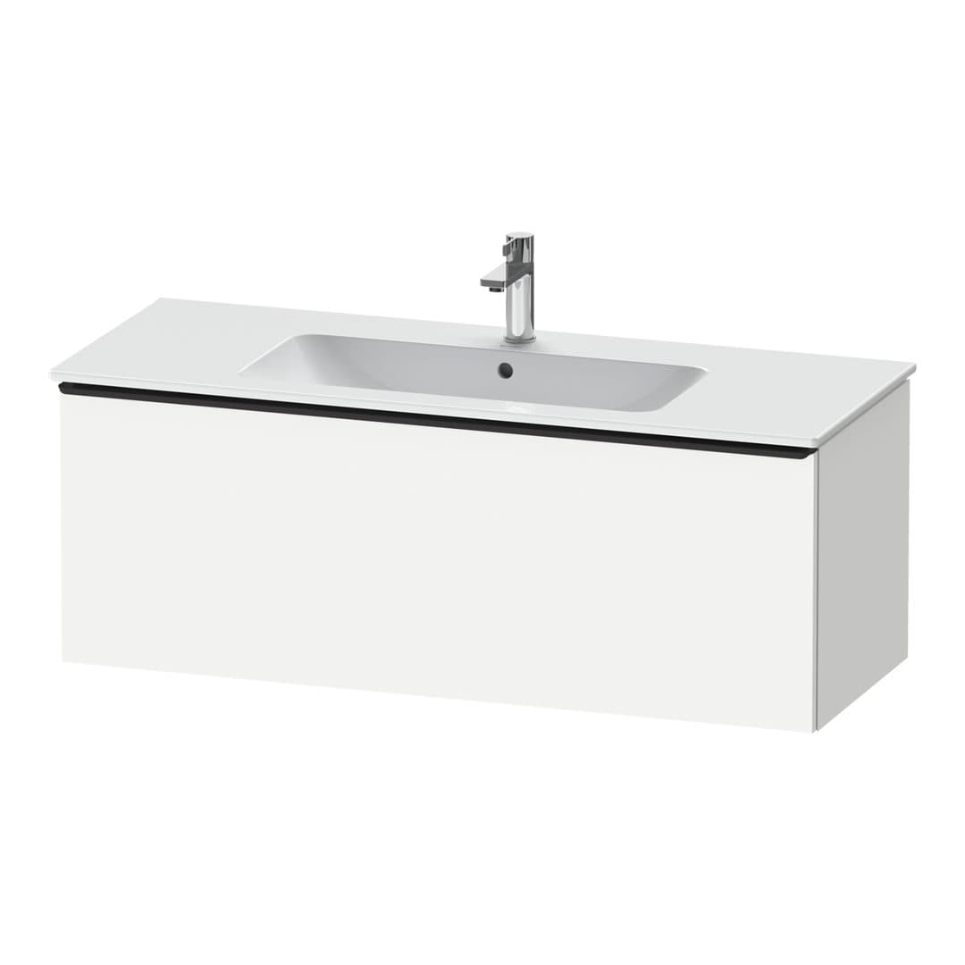Duravit D-Neo – Έπιπλο Νιπτήρα – 1210 mm, 1 συρτάρι, νιπτήρας κέντρο, Diamond black Matt – White Matt, Decor (DE42640BD180000)