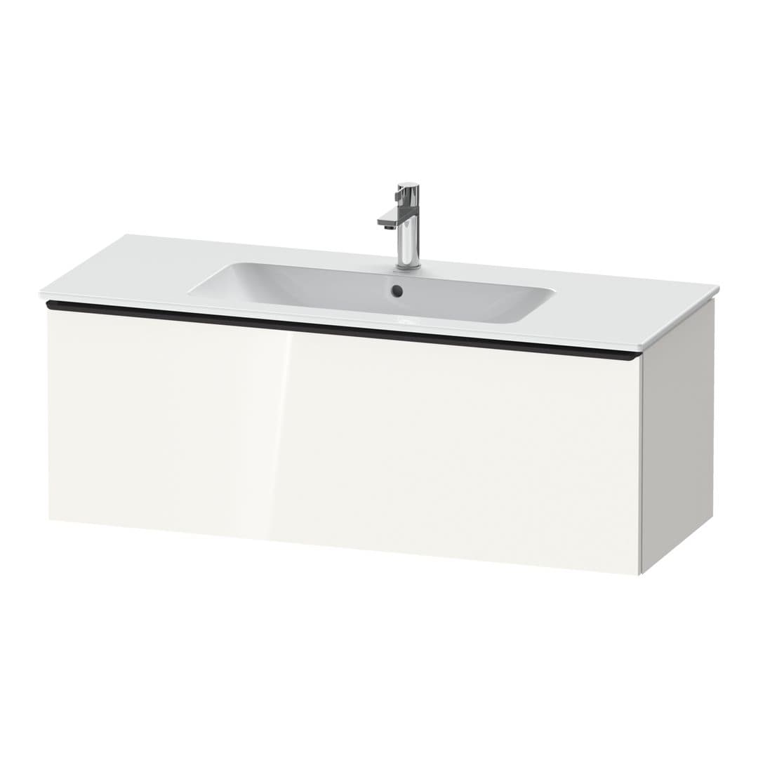 Duravit D-Neo – Έπιπλο Νιπτήρα – 1210 mm, 1 συρτάρι, νιπτήρας κέντρο, Diamond black Matt – White High Gloss, Decor (DE42640BD220000)
