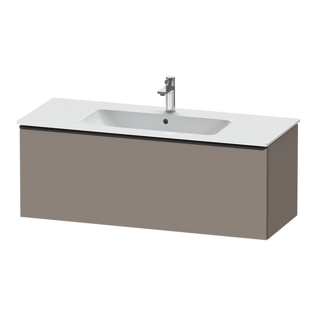 Duravit D-Neo – Έπιπλο Νιπτήρα – 1210 mm, 1 συρτάρι, νιπτήρας κέντρο, Diamond black Matt – Basalte Matt, Decor (DE42640BD430000)