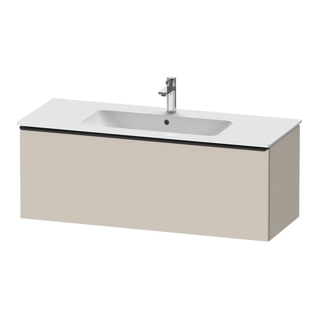 Duravit D-Neo – Έπιπλο Νιπτήρα – 1210 mm, 1 συρτάρι, νιπτήρας κέντρο, Diamond black Matt – Taupe Matt, Decor (DE42640BD910000)