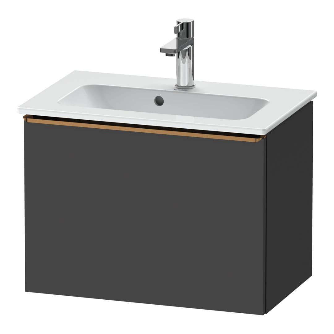Duravit D-Neo – Έπιπλο Νιπτήρα – 610 mm, 1 συρτάρι, νιπτήρας κέντρο, Compact, Bronze Brushed – Graphite Matt, Decor (DE4268004490000)