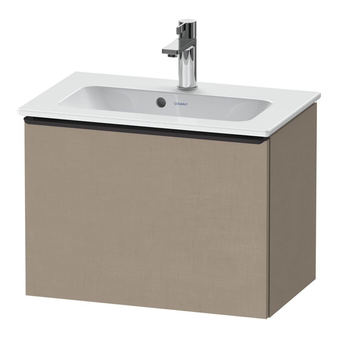 Duravit D-Neo – Έπιπλο Νιπτήρα – 610 mm, 1 συρτάρι, νιπτήρας κέντρο, Compact, Diamond black Matt – Linen Matt, Decor (DE42680BD750000)