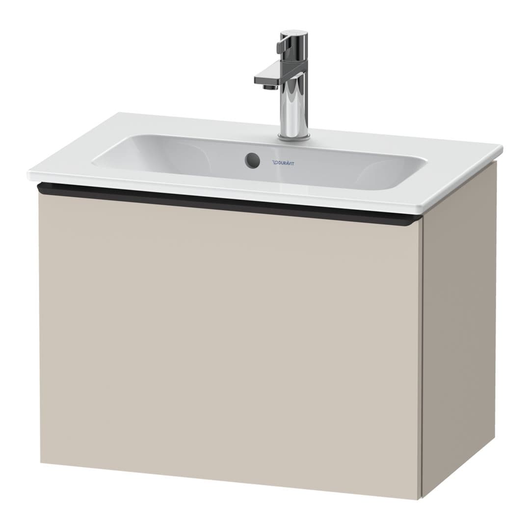 Duravit D-Neo – Έπιπλο Νιπτήρα – 610 mm, 1 συρτάρι, νιπτήρας κέντρο, Compact, Diamond black Matt – Taupe Matt, Decor (DE42680BD910000)