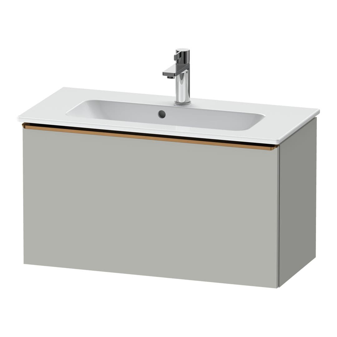 Duravit D-Neo – Έπιπλο Νιπτήρα – 810 mm, 1 συρτάρι, νιπτήρας κέντρο, Compact, Bronze Brushed – Concrete grey Matt, Decor (DE4269004070000)