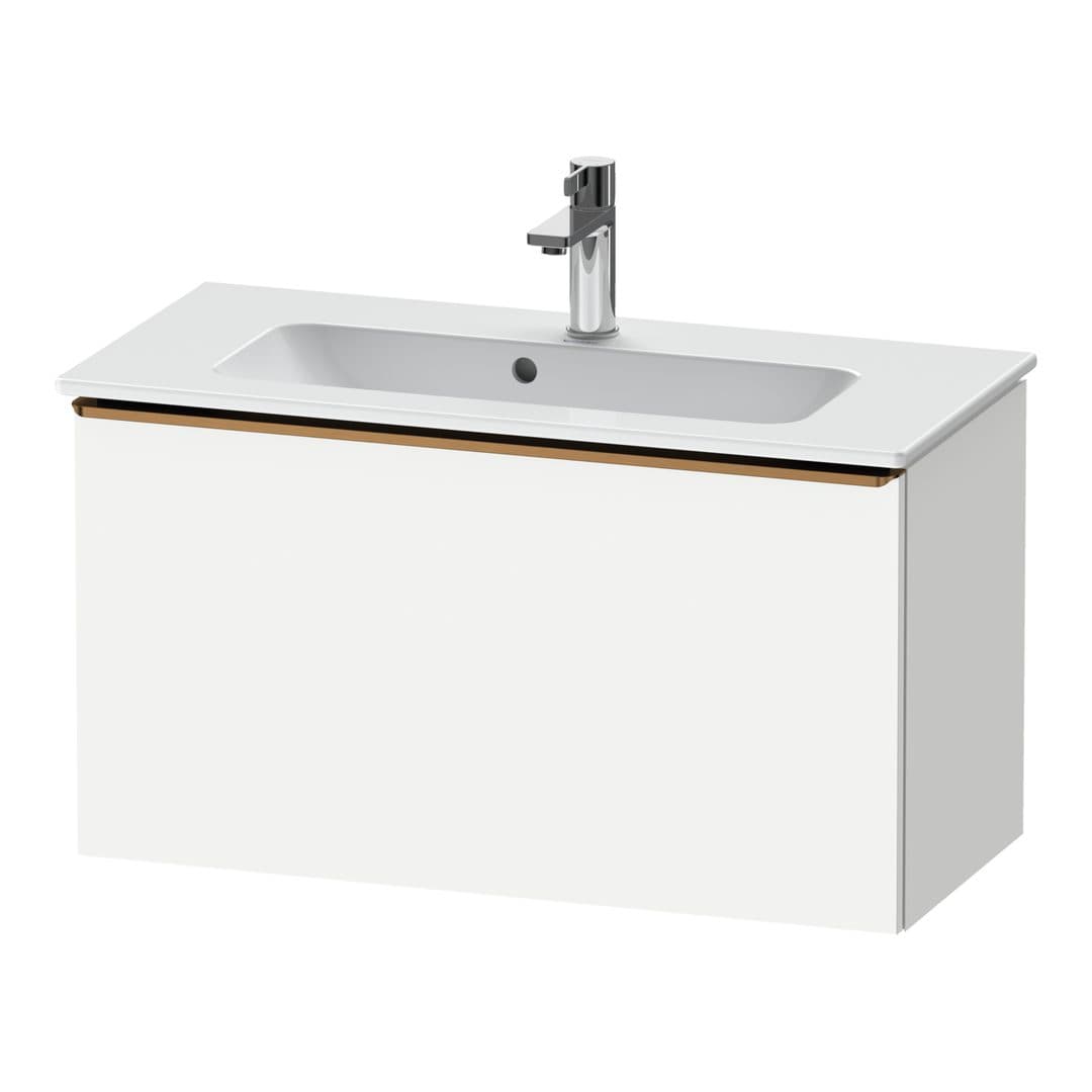Duravit D-Neo – Έπιπλο Νιπτήρα – 810 mm, 1 συρτάρι, νιπτήρας κέντρο, Compact, Bronze Brushed – White Matt, Decor (DE4269004180000)