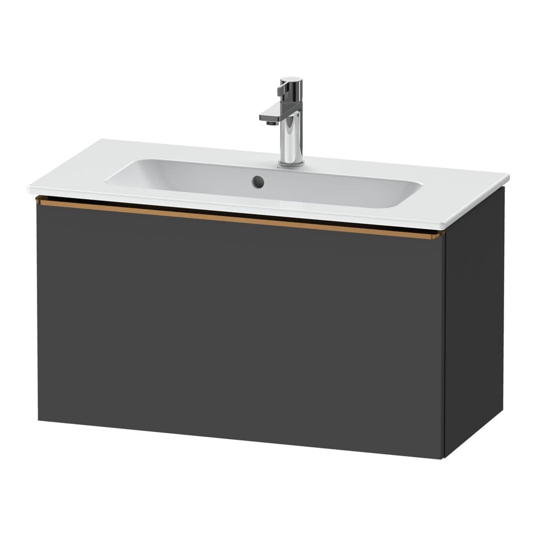 Duravit D-Neo – Έπιπλο Νιπτήρα – 810 mm, 1 συρτάρι, νιπτήρας κέντρο, Compact, Bronze Brushed – Graphite Matt, Decor (DE4269004490000)