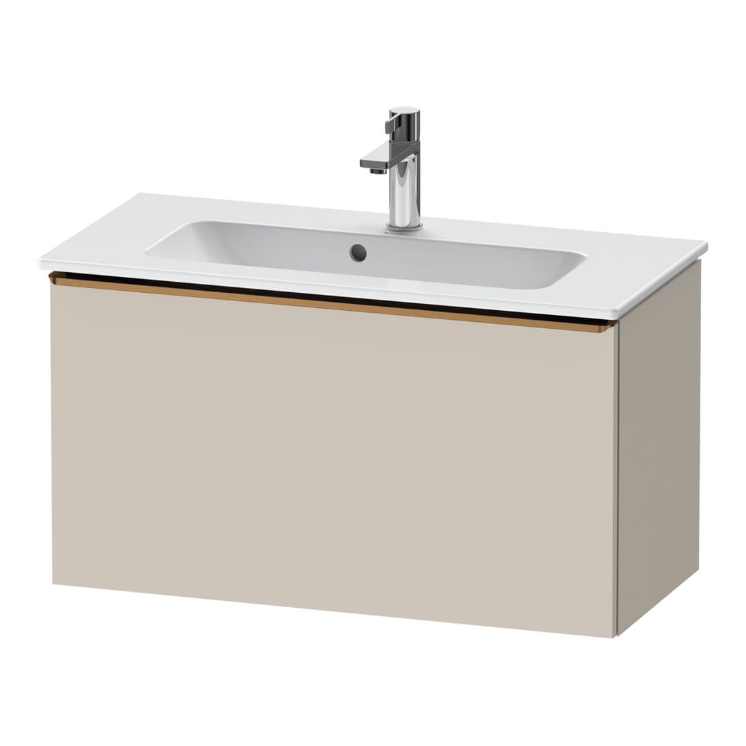 Duravit D-Neo – Έπιπλο Νιπτήρα – 810 mm, 1 συρτάρι, νιπτήρας κέντρο, Compact, Bronze Brushed – Taupe Matt, Decor (DE4269004910000)