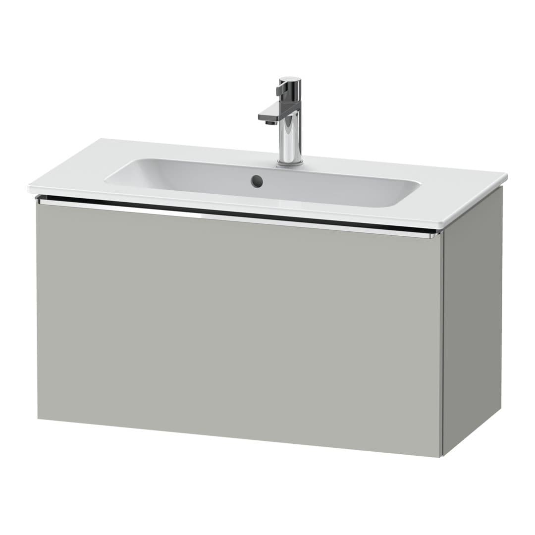 Duravit D-Neo – Έπιπλο Νιπτήρα – 810 mm, 1 συρτάρι, νιπτήρας κέντρο, Compact, Chrome High Gloss – Concrete grey Matt, Decor (DE4269010070000)
