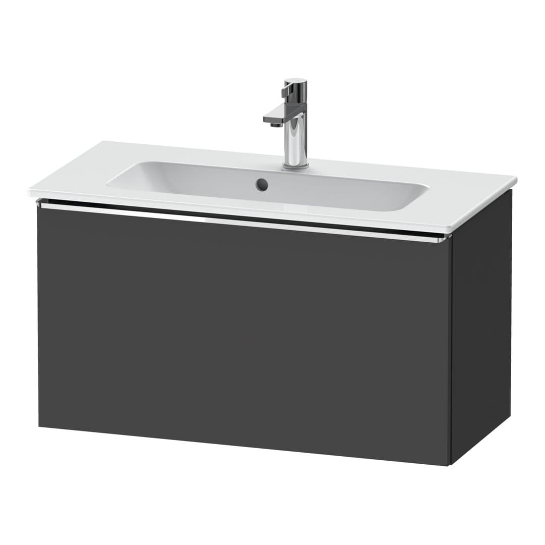 Duravit D-Neo – Έπιπλο Νιπτήρα – 810 mm, 1 συρτάρι, νιπτήρας κέντρο, Compact, Chrome High Gloss – Graphite Matt, Decor (DE4269010490000)