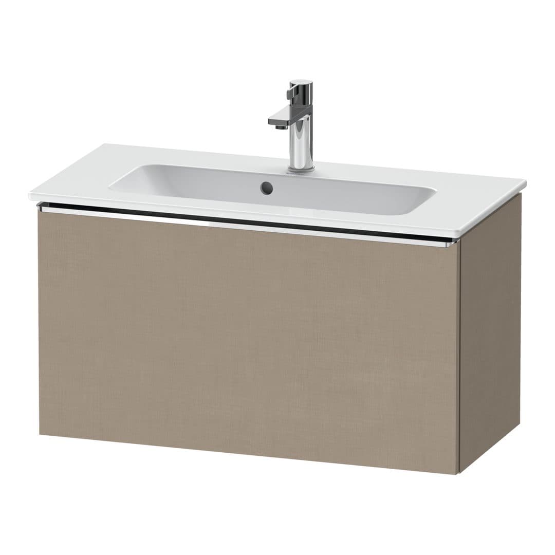 Duravit D-Neo – Έπιπλο Νιπτήρα – 810 mm, 1 συρτάρι, νιπτήρας κέντρο, Compact, Chrome High Gloss – Linen Matt, Decor (DE4269010750000)