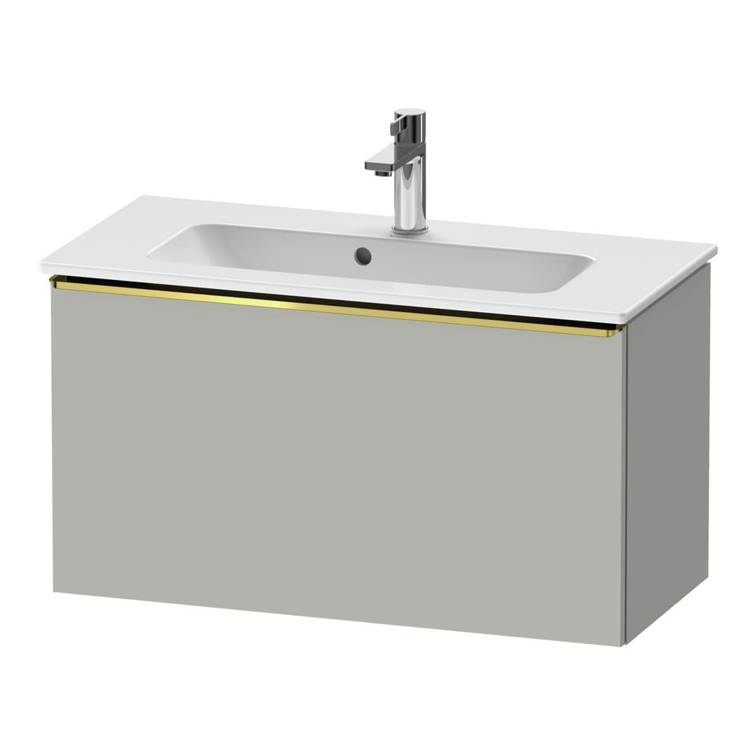 Duravit D-Neo – Έπιπλο Νιπτήρα – 810 mm, 1 συρτάρι, νιπτήρας κέντρο, Compact, Gold Polished – Concrete grey Matt, Decor (DE4269034070000)