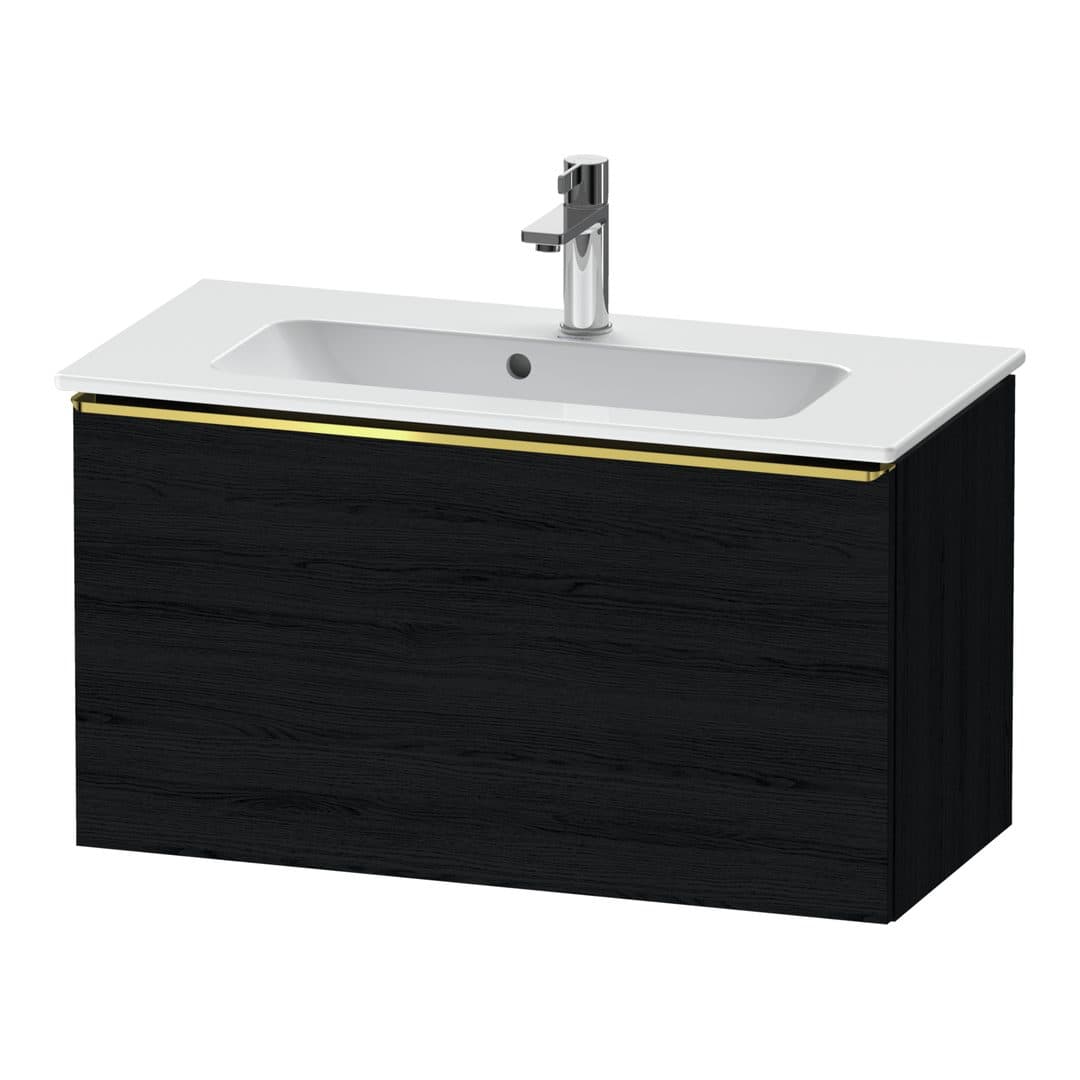 Duravit D-Neo – Έπιπλο Νιπτήρα – 810 mm, 1 συρτάρι, νιπτήρας κέντρο, Compact, Gold Polished – Black oak Matt, Decor (DE4269034160000)