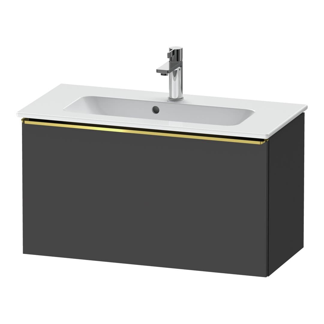 Duravit D-Neo – Έπιπλο Νιπτήρα – 810 mm, 1 συρτάρι, νιπτήρας κέντρο, Compact, Gold Polished – Graphite Matt, Decor (DE4269034490000)