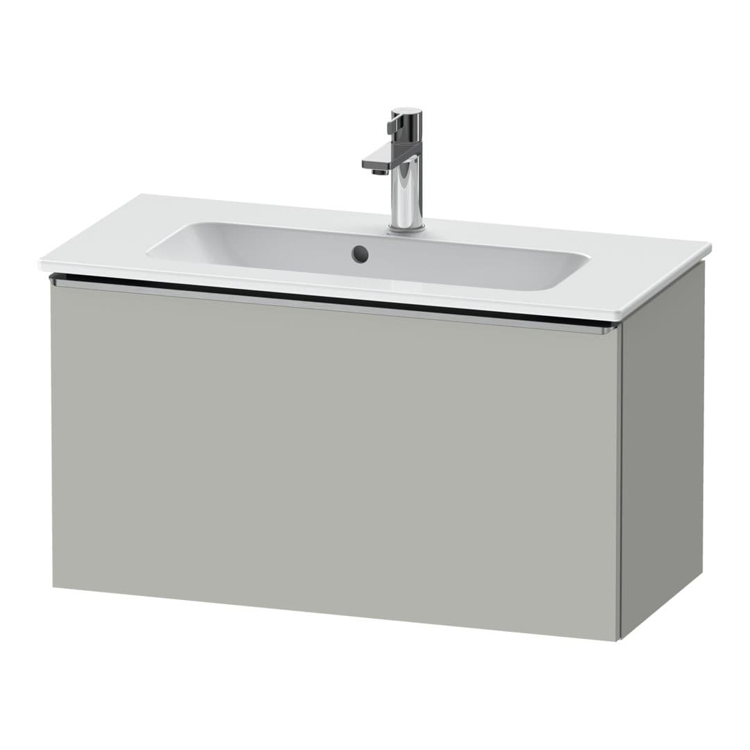 Duravit D-Neo – Έπιπλο Νιπτήρα – 810 mm, 1 συρτάρι, νιπτήρας κέντρο, Compact, Stainless steel Brushed – Concrete grey Matt, Decor (DE4269070070000)