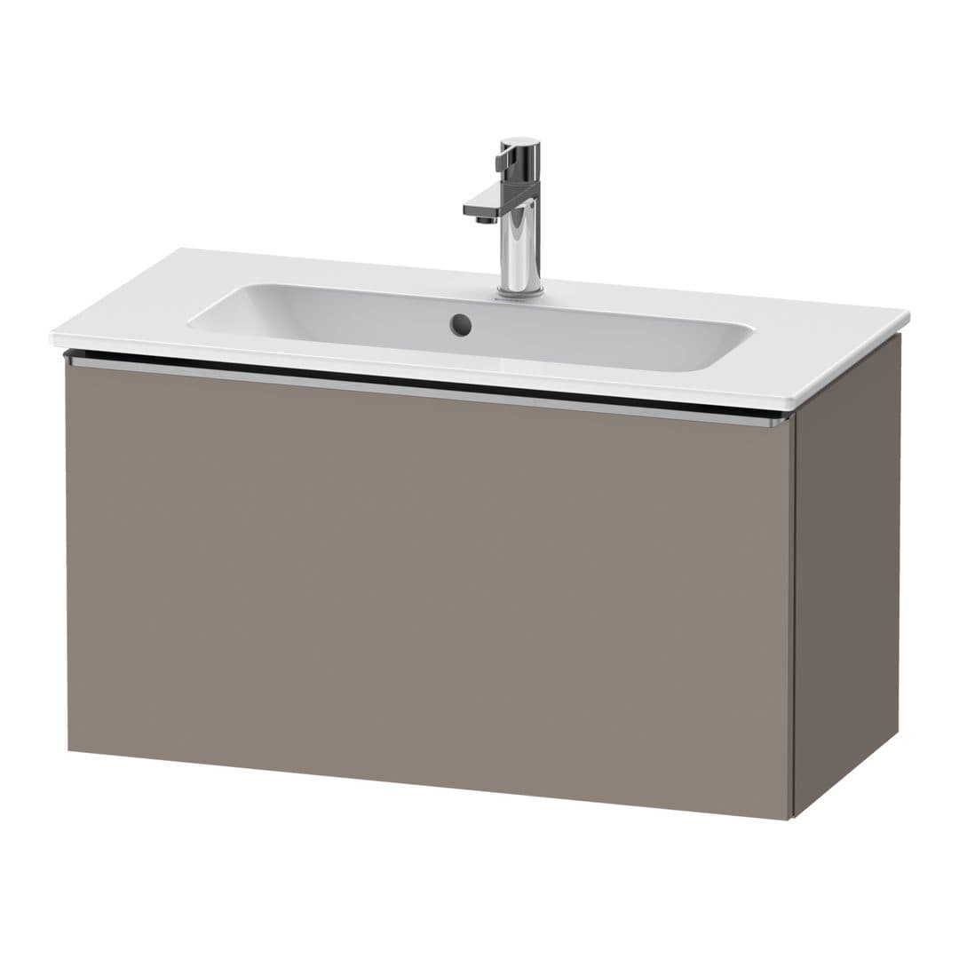 Duravit D-Neo – Έπιπλο Νιπτήρα – 810 mm, 1 συρτάρι, νιπτήρας κέντρο, Compact, Stainless steel Brushed – Basalte Matt, Decor (DE4269070430000)