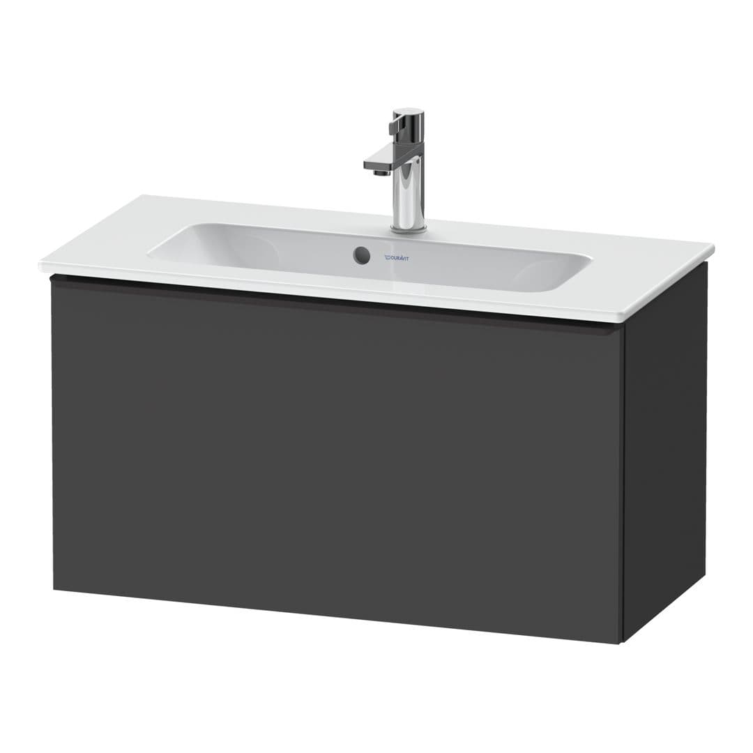 Duravit D-Neo – Έπιπλο Νιπτήρα – 810 mm, 1 συρτάρι, νιπτήρας κέντρο, Compact, Diamond black Matt – Graphite Matt, Decor (DE42690BD490000)