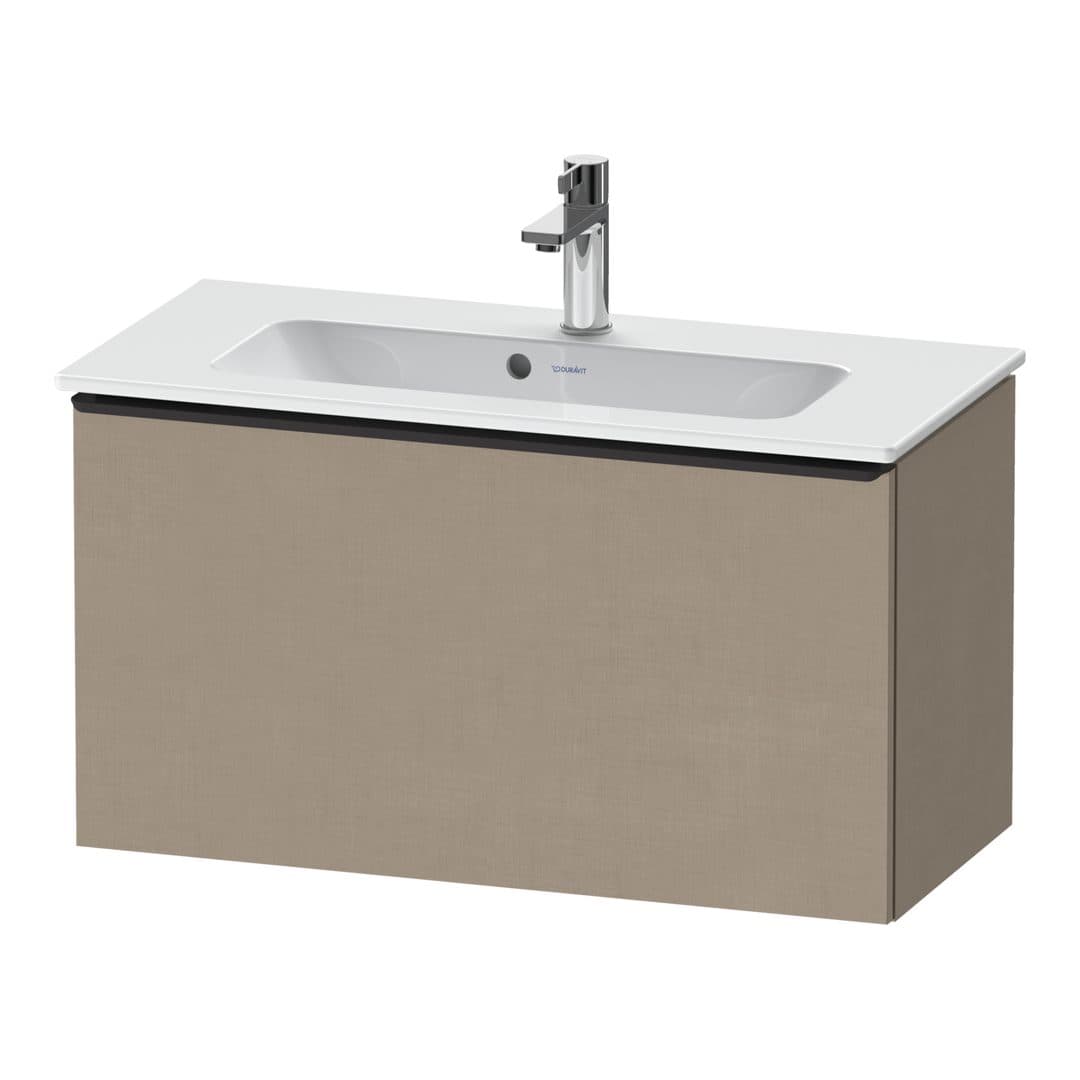 Duravit D-Neo – Έπιπλο Νιπτήρα – 810 mm, 1 συρτάρι, νιπτήρας κέντρο, Compact, Diamond black Matt – Linen Matt, Decor (DE42690BD750000)