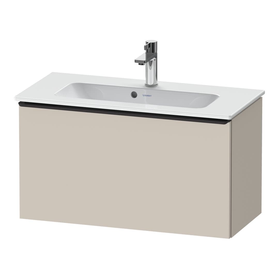 Duravit D-Neo – Έπιπλο Νιπτήρα – 810 mm, 1 συρτάρι, νιπτήρας κέντρο, Compact, Diamond black Matt – Taupe Matt, Decor (DE42690BD910000)