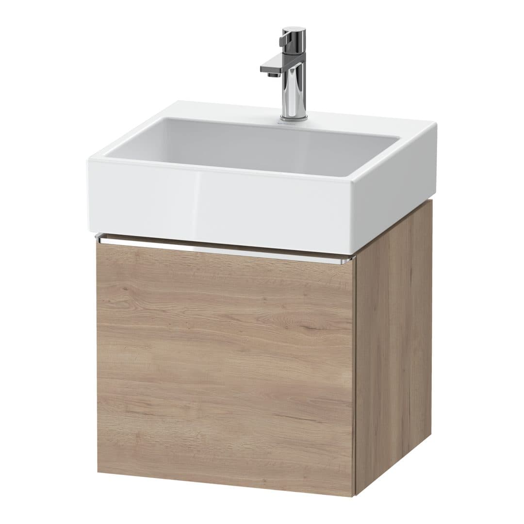 Duravit D-Neo – Έπιπλο Νιπτήρα – 484 mm, 1 συρτάρι, νιπτήρας κέντρο, 484 x 442 x 440 mm, Chrome High Gloss – Marbled Oak Matt, Decor (DE4270010550000)