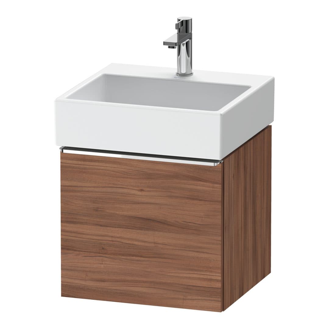 Duravit D-Neo – Έπιπλο Νιπτήρα – 484 mm, 1 συρτάρι, νιπτήρας κέντρο, 484 x 442 x 440 mm, Chrome High Gloss – Walnut Matt, Decor (DE4270010790000)