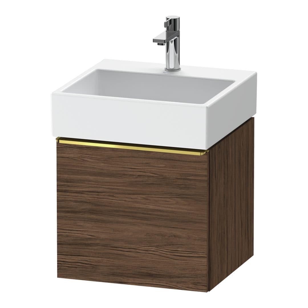 Duravit D-Neo – Έπιπλο Νιπτήρα – 484 mm, 1 συρτάρι, νιπτήρας κέντρο, 484 x 442 x 440 mm, Gold Polished – Walnut dark Matt, Decor (DE4270034210000)