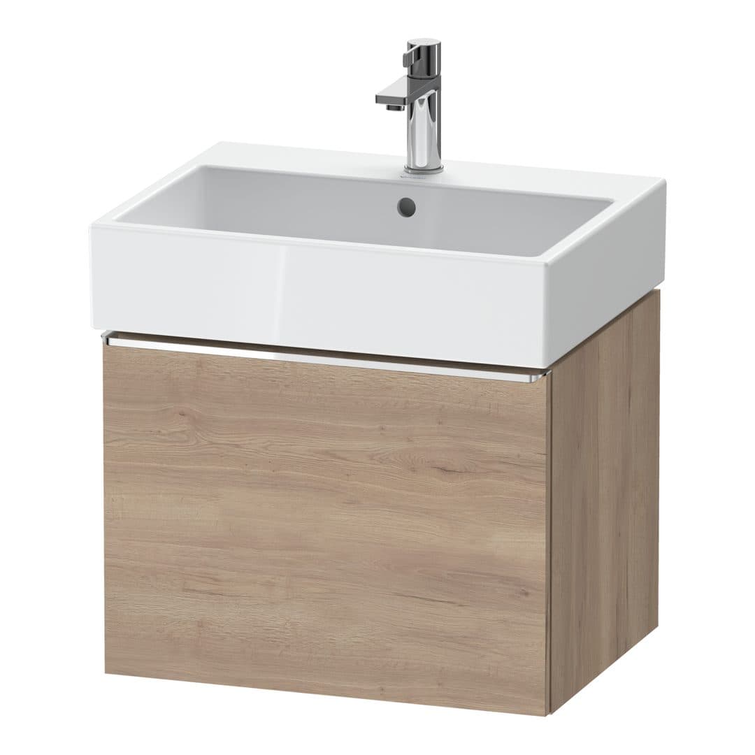 Duravit D-Neo – Έπιπλο Νιπτήρα – 584 mm, 1 συρτάρι, νιπτήρας κέντρο, 584 x 442 x 440 mm, Chrome High Gloss – Marbled Oak Matt, Decor (DE4271010550000)