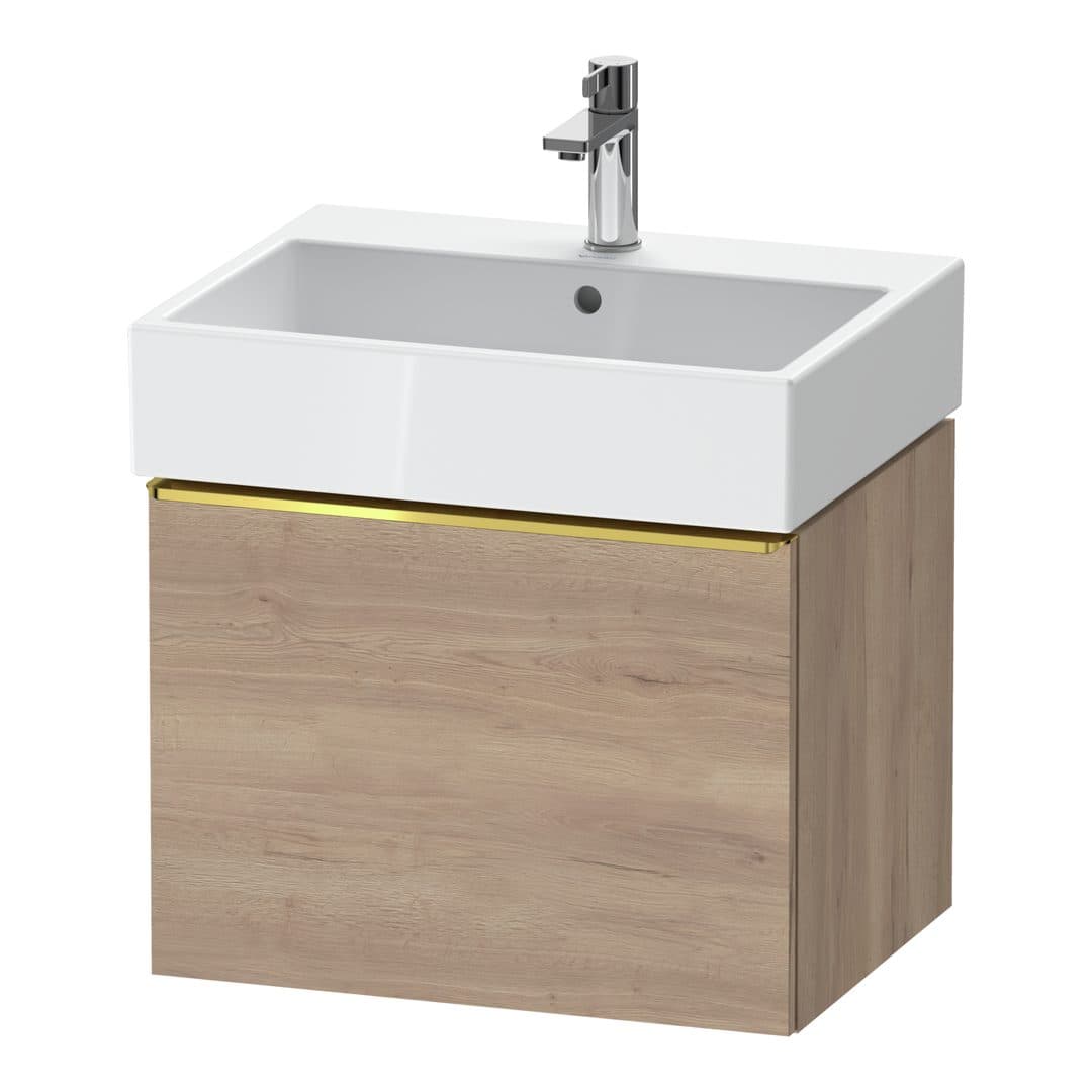 Duravit D-Neo – Έπιπλο Νιπτήρα – 584 mm, 1 συρτάρι, νιπτήρας κέντρο, 584 x 442 x 440 mm, Gold Polished – Marbled Oak Matt, Decor (DE4271034550000)