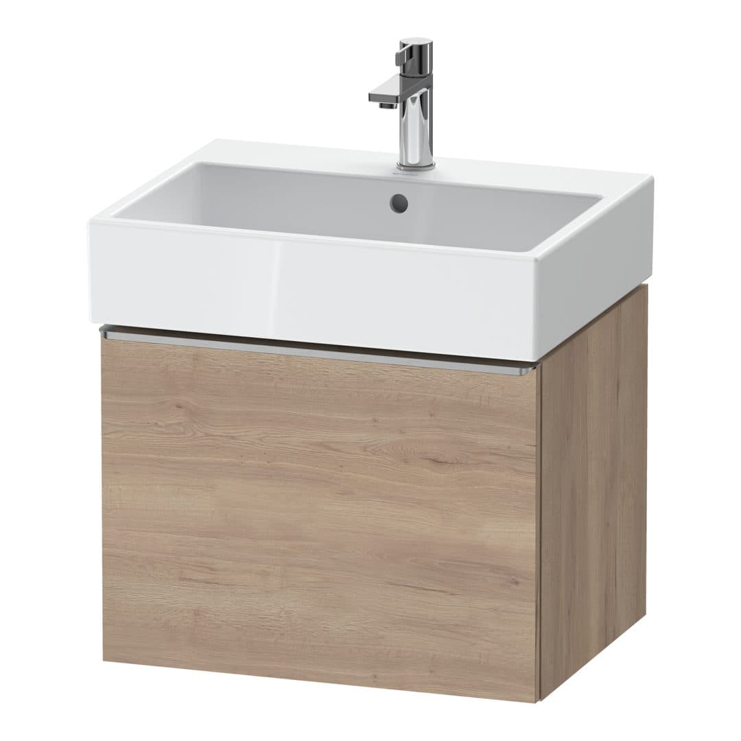 Duravit D-Neo – Έπιπλο Νιπτήρα – 584 mm, 1 συρτάρι, νιπτήρας κέντρο, 584 x 442 x 440 mm, Stainless steel Brushed – Marbled Oak Matt, Decor (DE4271070550000)