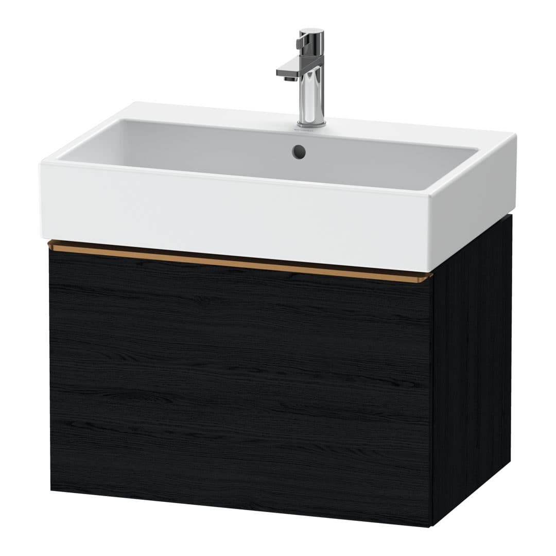 Duravit D-Neo – Έπιπλο Νιπτήρα – 684 mm, 1 συρτάρι, νιπτήρας κέντρο, Bronze Brushed – Black oak Matt, Decor (DE4272004160000)