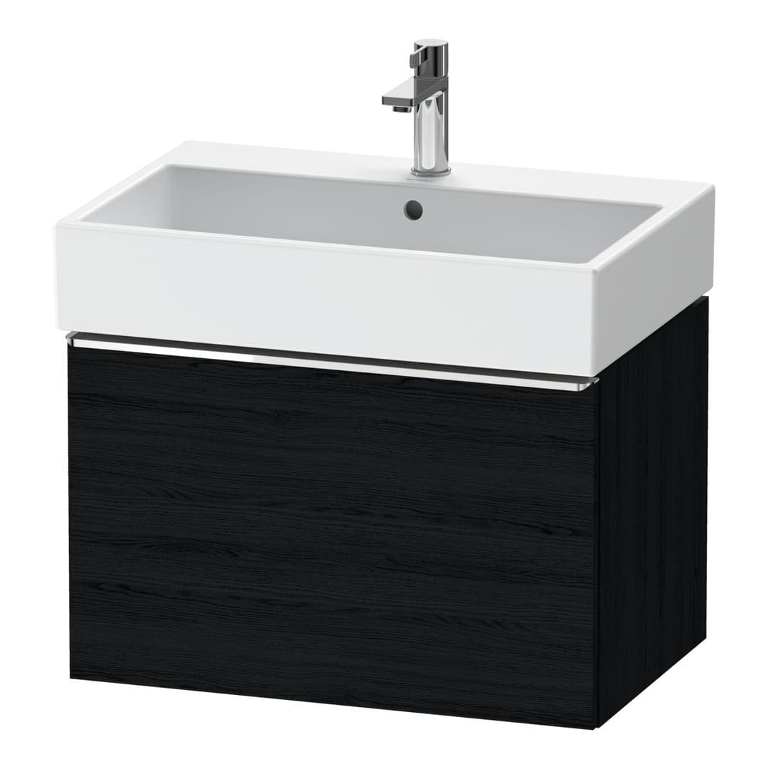 Duravit D-Neo – Έπιπλο Νιπτήρα – 684 mm, 1 συρτάρι, νιπτήρας κέντρο, Chrome High Gloss – Black oak Matt, Decor (DE4272010160000)