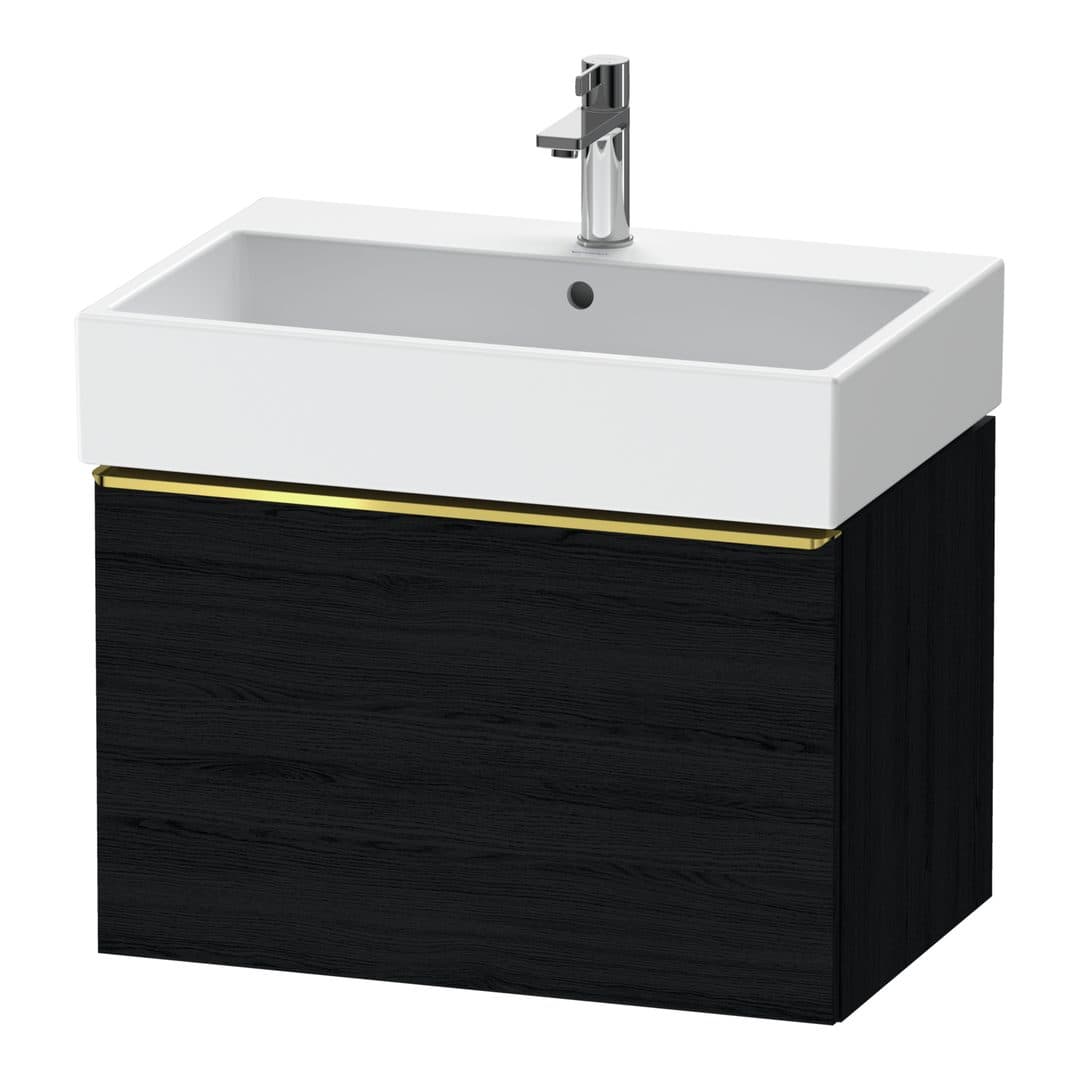 Duravit D-Neo – Έπιπλο Νιπτήρα – 684 mm, 1 συρτάρι, νιπτήρας κέντρο, Gold Polished – Black oak Matt, Decor (DE4272034160000)