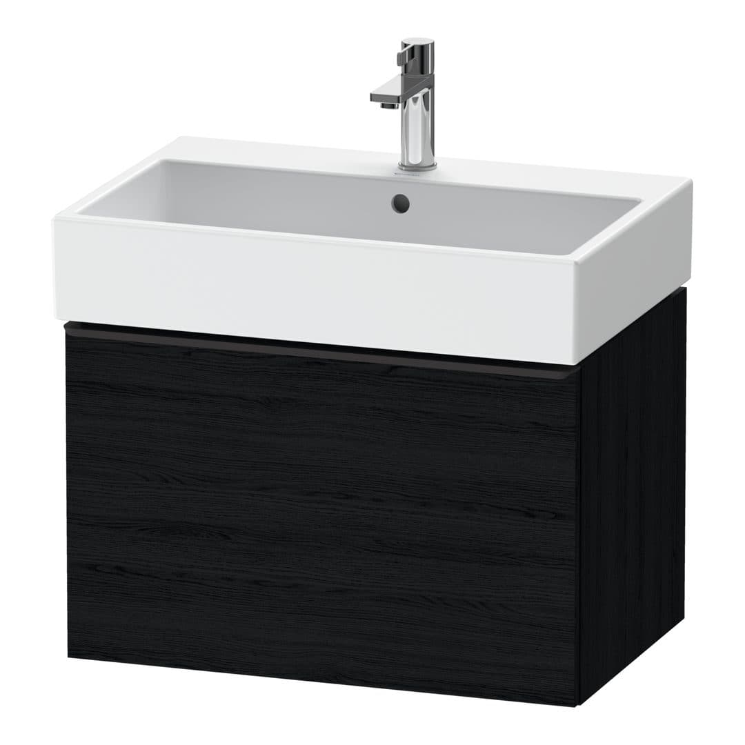 Duravit D-Neo – Έπιπλο Νιπτήρα – 684 mm, 1 συρτάρι, νιπτήρας κέντρο, Diamond black Matt – Black oak Matt, Decor (DE42720BD160000)