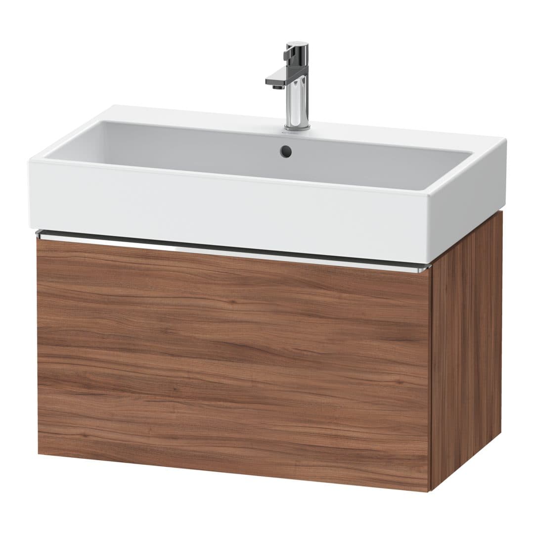 Duravit D-Neo – Έπιπλο Νιπτήρα – 784 mm, 1 συρτάρι, νιπτήρας κέντρο, 784 x 442 x 440 mm, Chrome High Gloss – Walnut Matt, Decor (DE4273010790000)
