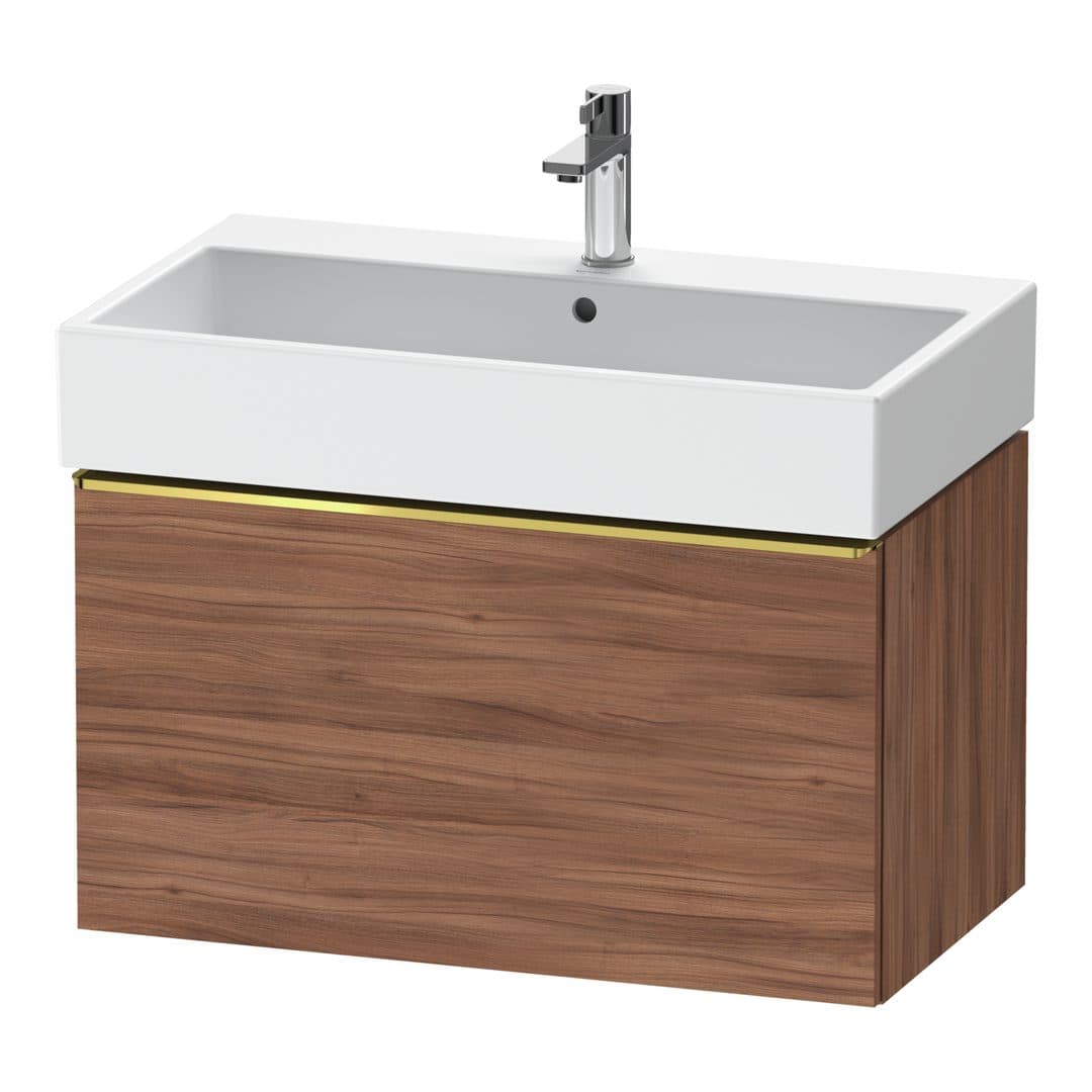 Duravit D-Neo – Έπιπλο Νιπτήρα – 784 mm, 1 συρτάρι, νιπτήρας κέντρο, 784 x 442 x 440 mm, Gold Polished – Walnut Matt, Decor (DE4273034790000)