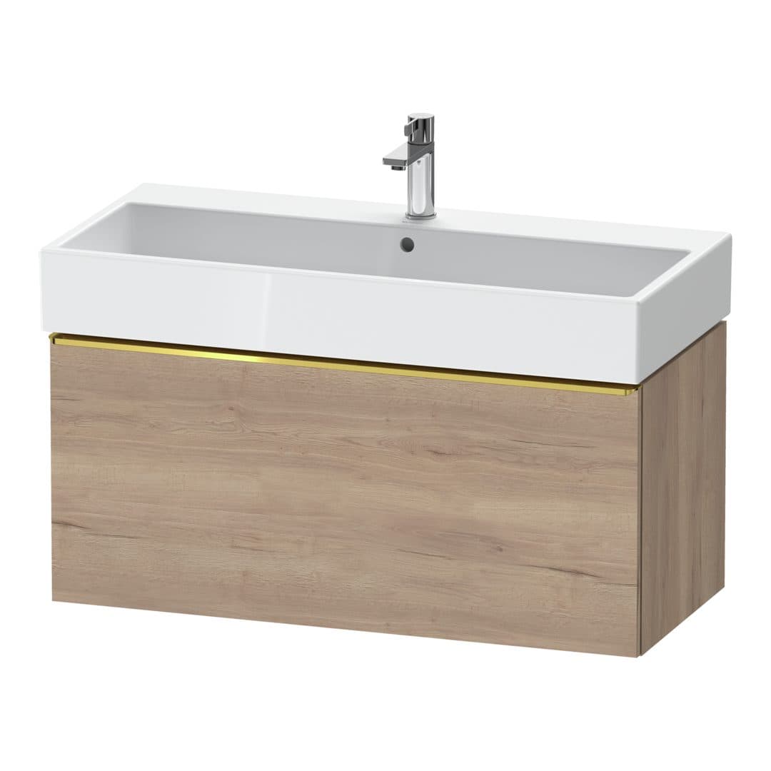 Duravit D-Neo – Έπιπλο Νιπτήρα – 984 mm, 1 συρτάρι, νιπτήρας κέντρο, 984 x 442 x 440 mm, Gold Polished – Marbled Oak Matt, Decor (DE4274034550000)