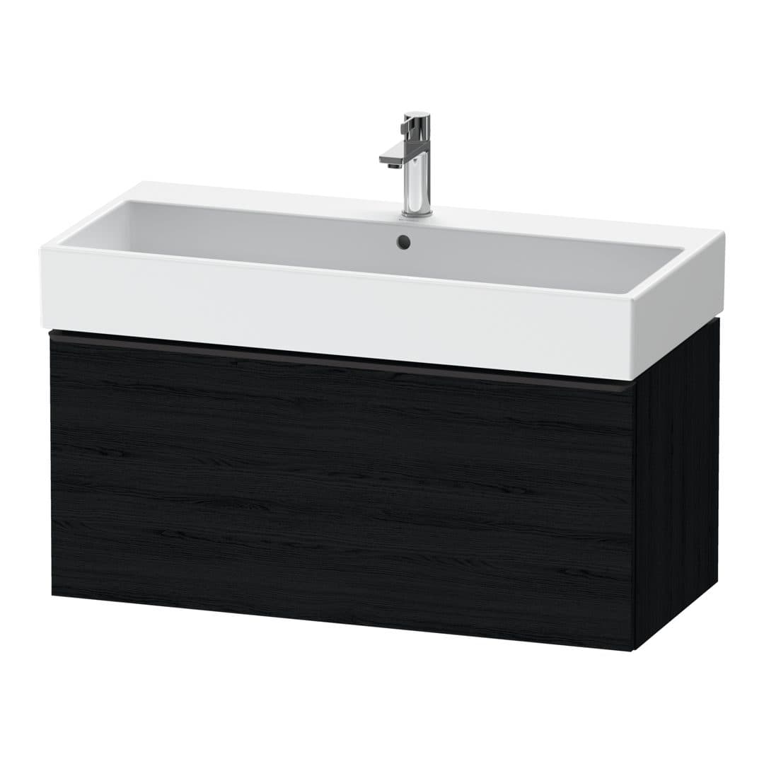 Duravit D-Neo – Έπιπλο Νιπτήρα – 984 mm, 1 συρτάρι, νιπτήρας κέντρο, 984 x 442 x 440 mm, Diamond black Matt – Black oak Matt, Decor (DE42740BD160000)