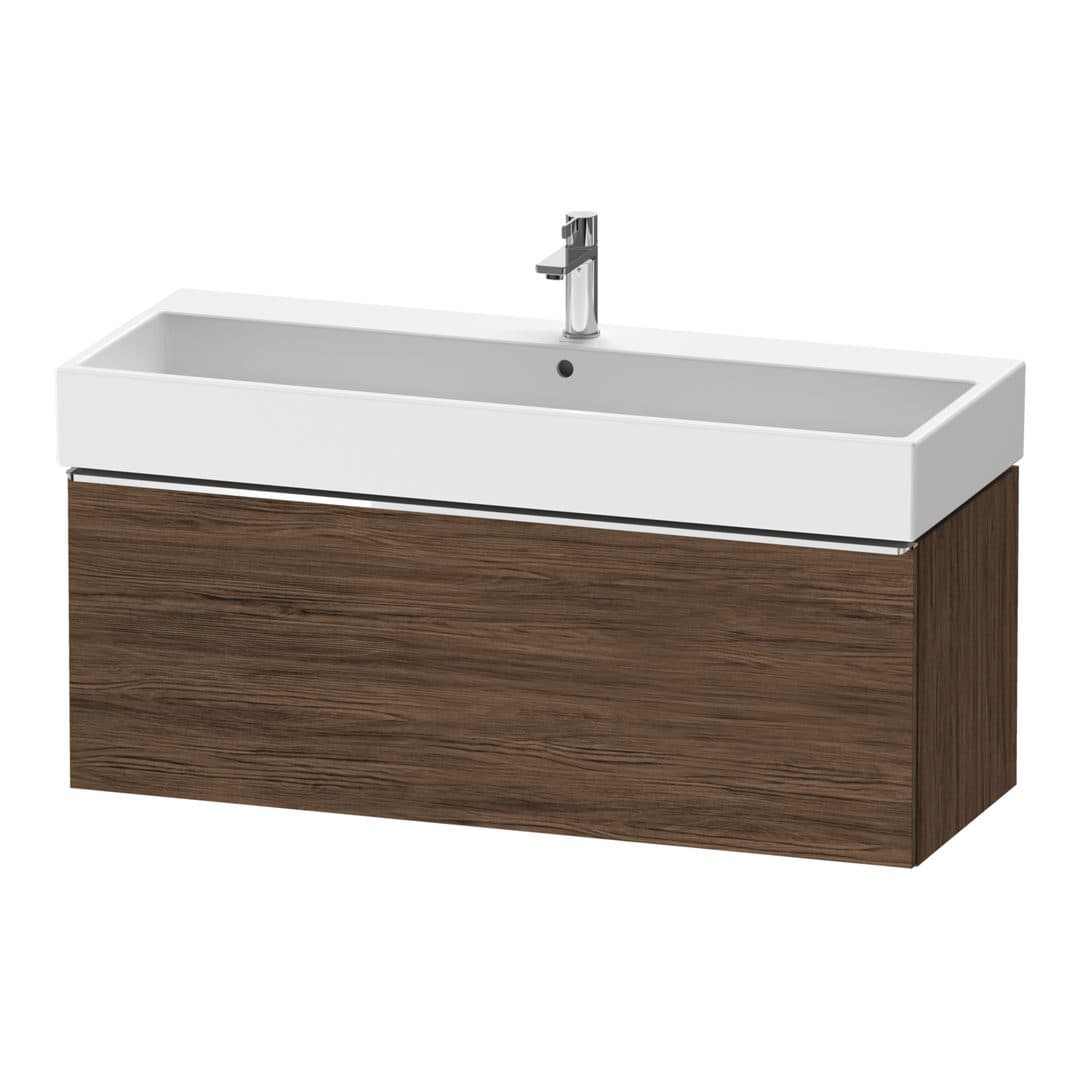 Duravit D-Neo – Έπιπλο Νιπτήρα – 1184 mm, 1 συρτάρι, νιπτήρας κέντρο, 1184 x 442 x 440 mm, Chrome High Gloss – Walnut dark Matt, Decor (DE4275010210000)