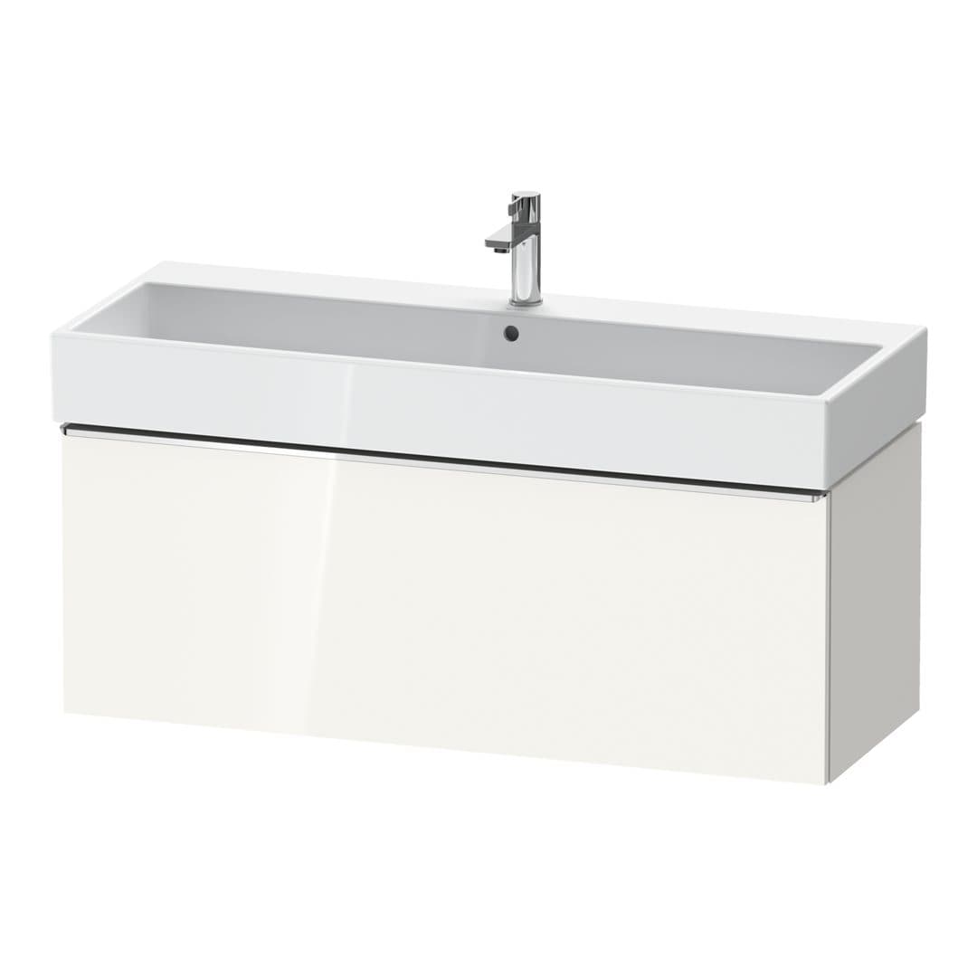 Duravit D-Neo – Έπιπλο Νιπτήρα – 1184 mm, 1 συρτάρι, νιπτήρας κέντρο, 1184 x 442 x 440 mm, Chrome High Gloss – White High Gloss, Decor (DE4275010220000)