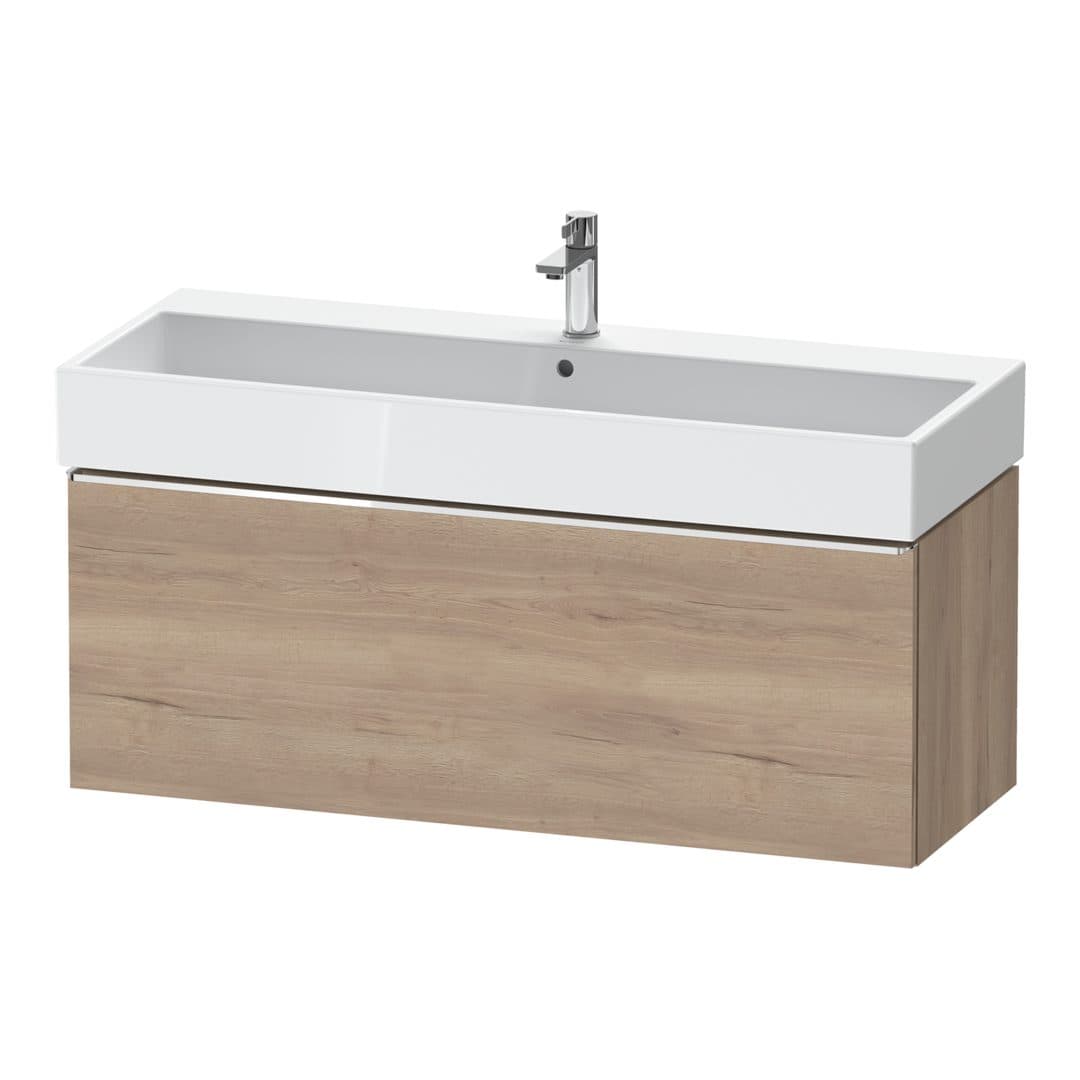 Duravit D-Neo – Έπιπλο Νιπτήρα – 1184 mm, 1 συρτάρι, νιπτήρας κέντρο, 1184 x 442 x 440 mm, Chrome High Gloss – Marbled Oak Matt, Decor (DE4275010550000)