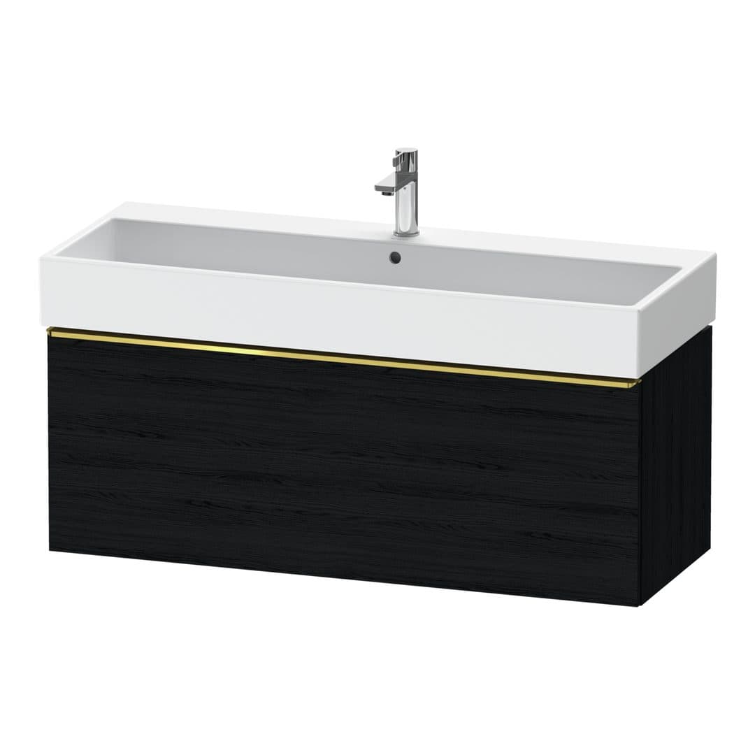 Duravit D-Neo – Έπιπλο Νιπτήρα – 1184 mm, 1 συρτάρι, νιπτήρας κέντρο, 1184 x 442 x 440 mm, Gold Polished – Black oak Matt, Decor (DE4275034160000)