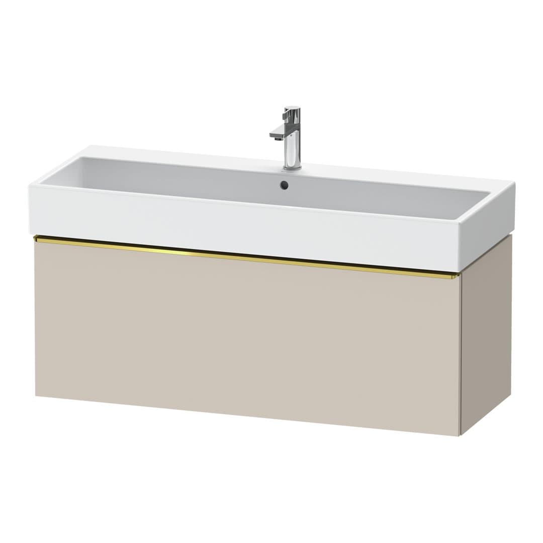 Duravit D-Neo – Έπιπλο Νιπτήρα – 1184 mm, 1 συρτάρι, νιπτήρας κέντρο, 1184 x 442 x 440 mm, Gold Polished – Taupe Matt, Decor (DE4275034910000)