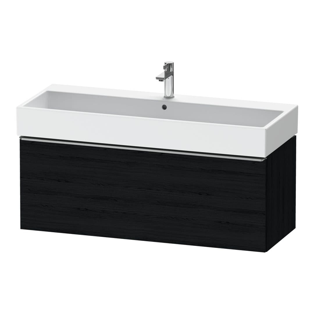 Duravit D-Neo – Έπιπλο Νιπτήρα – 1184 mm, 1 συρτάρι, νιπτήρας κέντρο, 1184 x 442 x 440 mm, Stainless steel Brushed – Black oak Matt, Decor (DE4275070160000)