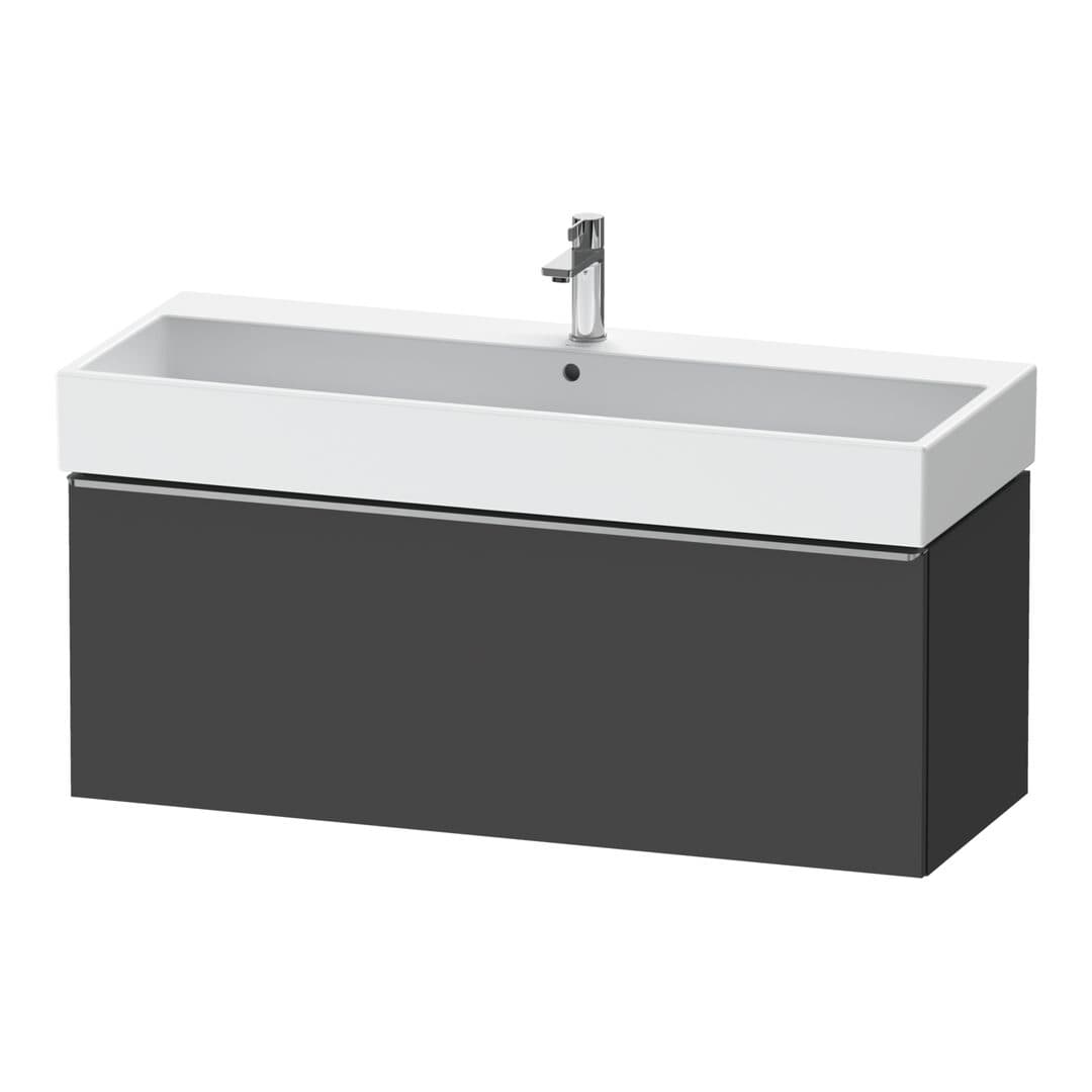 Duravit D-Neo – Έπιπλο Νιπτήρα – 1184 mm, 1 συρτάρι, νιπτήρας κέντρο, 1184 x 442 x 440 mm, Stainless steel Brushed – Graphite Matt, Decor (DE4275070490000)