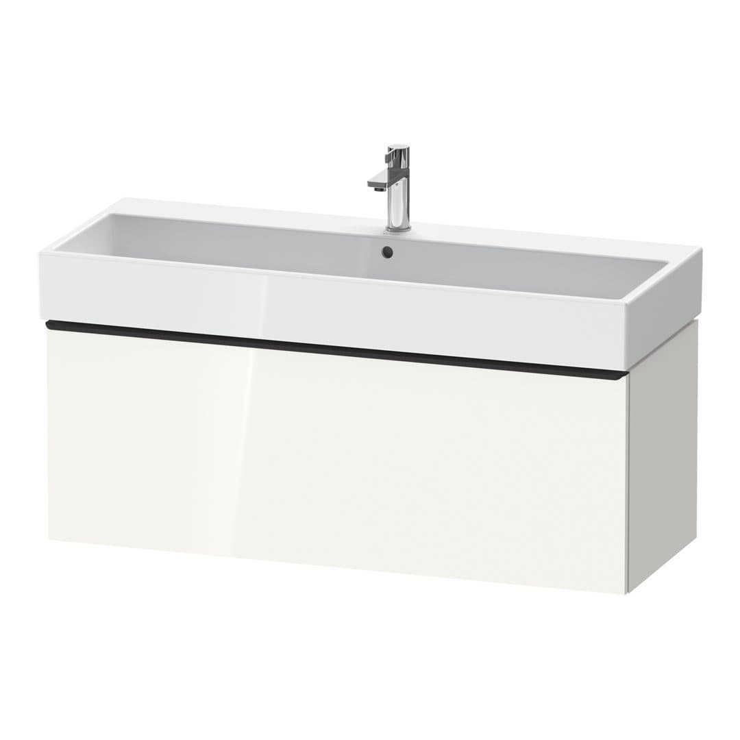 Duravit D-Neo – Έπιπλο Νιπτήρα – 1184 mm, 1 συρτάρι, νιπτήρας κέντρο, 1184 x 442 x 440 mm, Diamond black Matt – White High Gloss, Decor (DE42750BD220000)