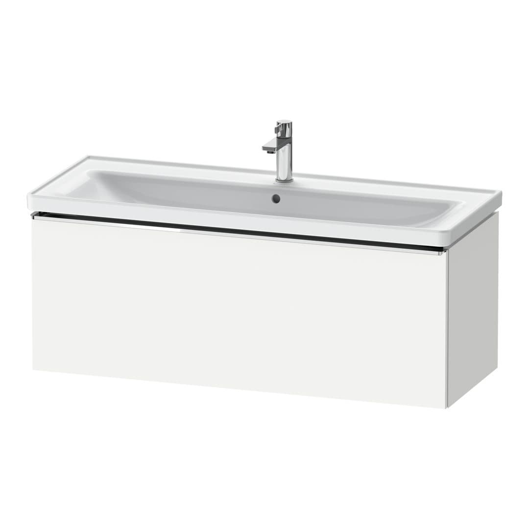 Duravit D-Neo – Έπιπλο Νιπτήρα – 1184 mm, 1 συρτάρι, νιπτήρας κέντρο, 1184 x 452 x 440 mm, Chrome High Gloss – White Matt, Decor (DE4291010180000)