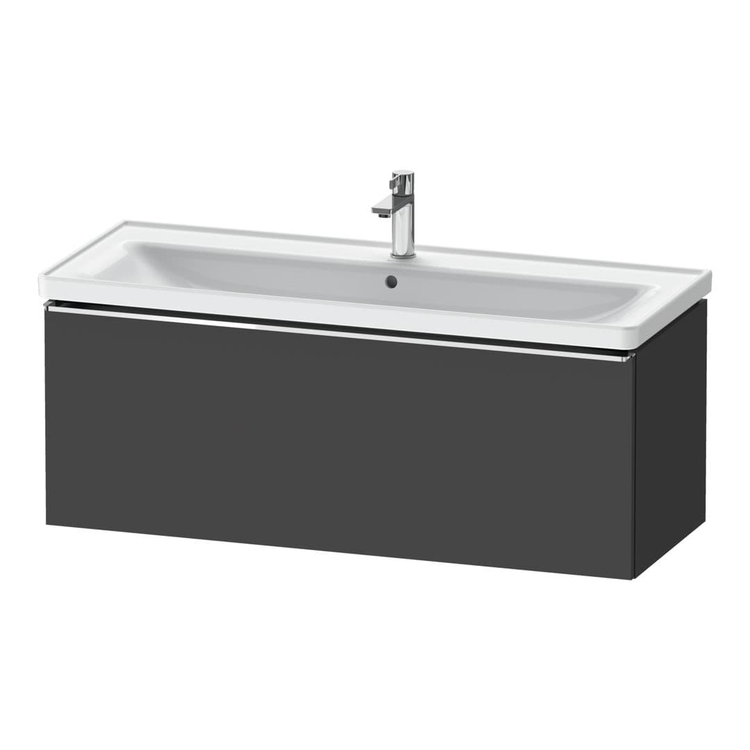 Duravit D-Neo – Έπιπλο Νιπτήρα – 1184 mm, 1 συρτάρι, νιπτήρας κέντρο, 1184 x 452 x 440 mm, Chrome High Gloss – Graphite Matt, Decor (DE4291010490000)